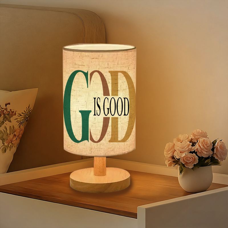 God Is Good Linen Table Lamp