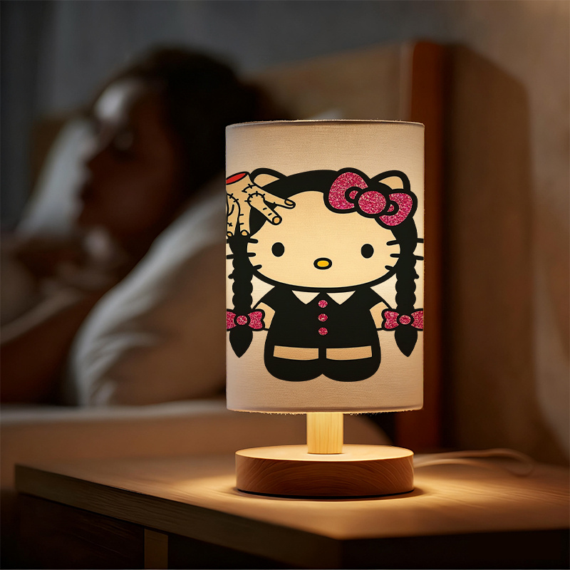 Sanrio Hello like Character USB Powered Bedside Lamp With Cute Bow