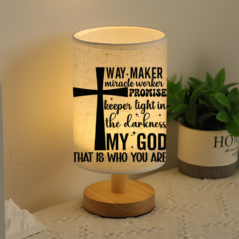 Modern USB-powered Linen Lamp Exquisite Patterns Excellent Gift 