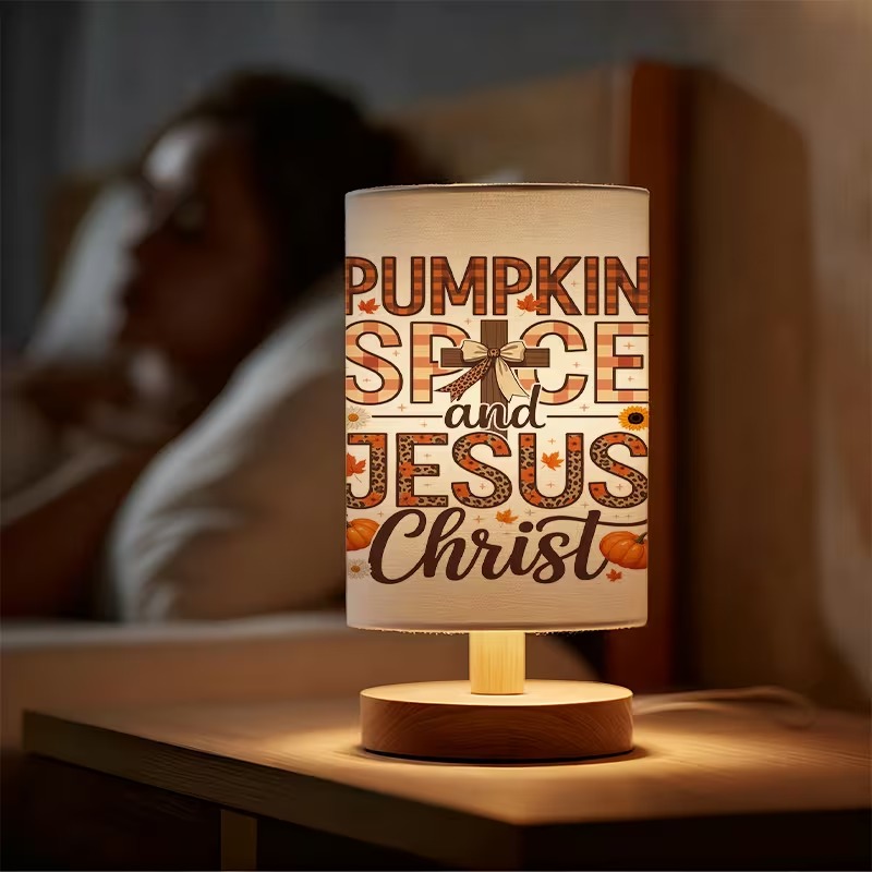 Pumpkin Christ Themed USB Powered Bedside Lamp
