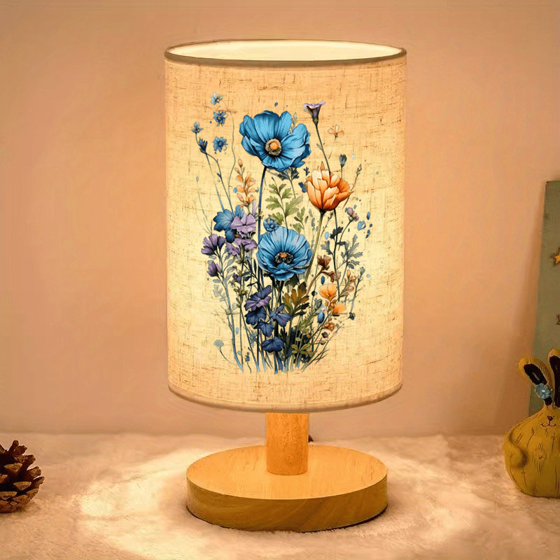 Fresh Flower Printed Atmosphere Bedside Lamp