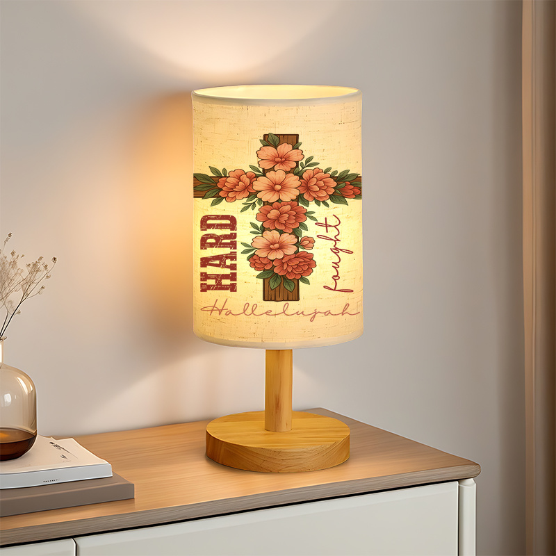 USB Powered Linen Table Lamp With Floral Pattern And Hard Work
