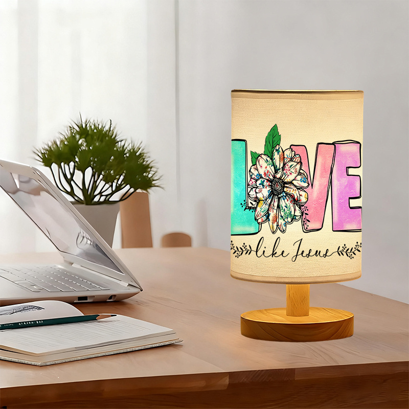 Modern USB Powered Linen Table Lamp