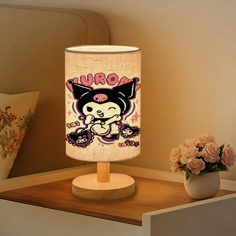 modern Sanrio USB-powered linen lamp with a creative design, featuring Sanrio patterns