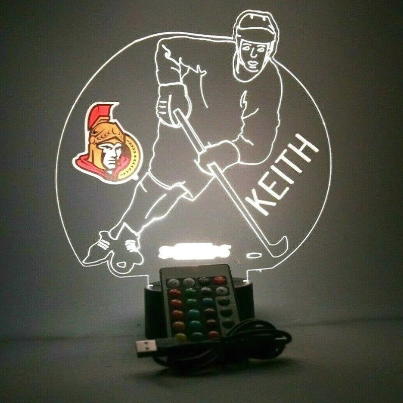 Personalized Ottawa Senators NHL Hockey Player Sports Fan Light Up Lamp