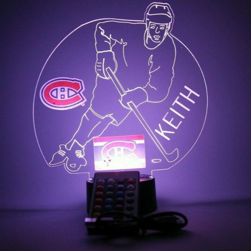 Montreal Canadiens Personalized Hockey Acrylic LED Lamp