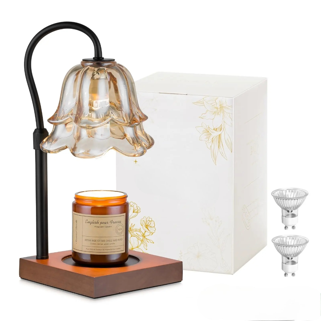 Floral Glass Candle Warmer Lamp