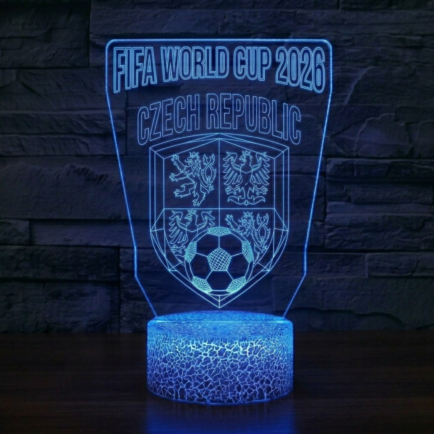 FIFA 2026 Czech Republic Soccer Sports Themed 3D Optical Lamp