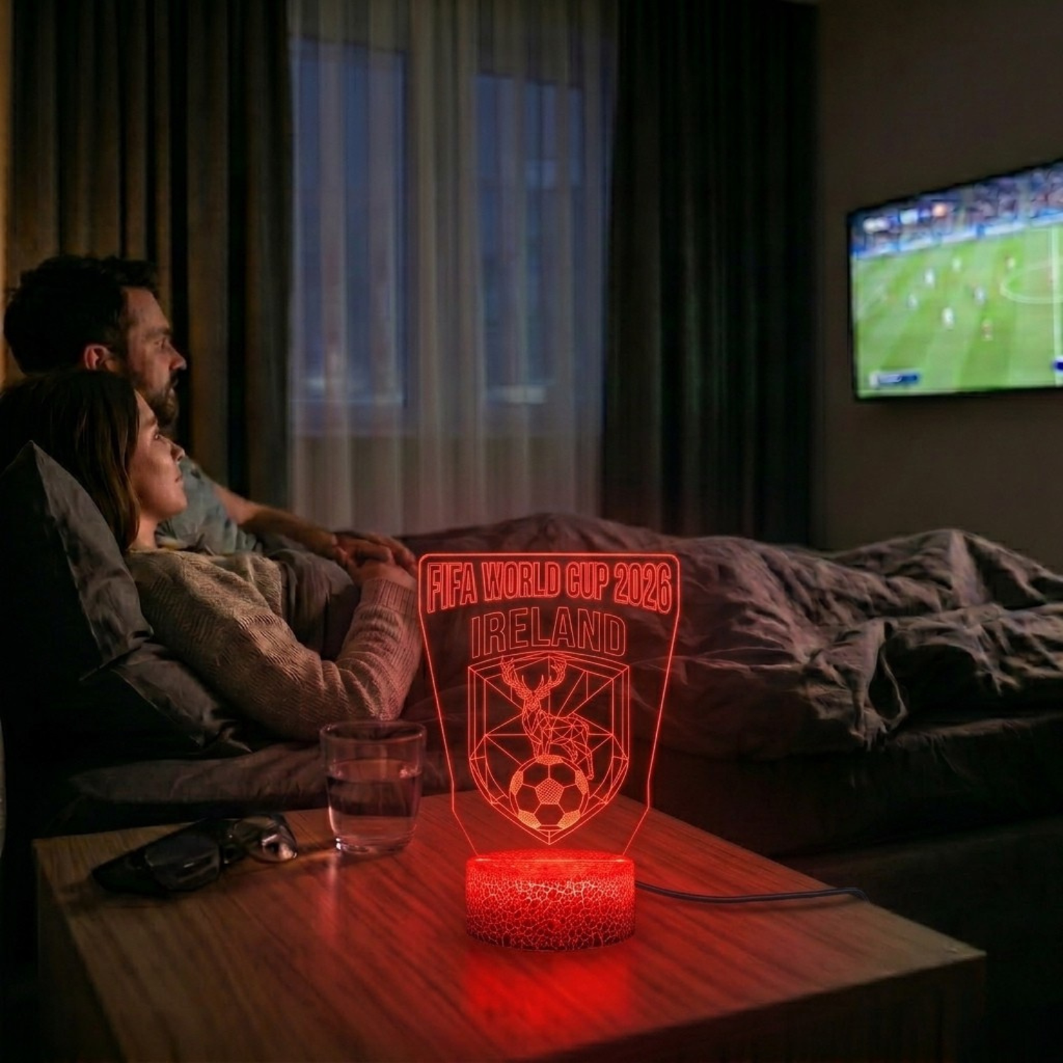 FIFA 2026 Ireland Soccer Sports Themed 3D Optical Lamp