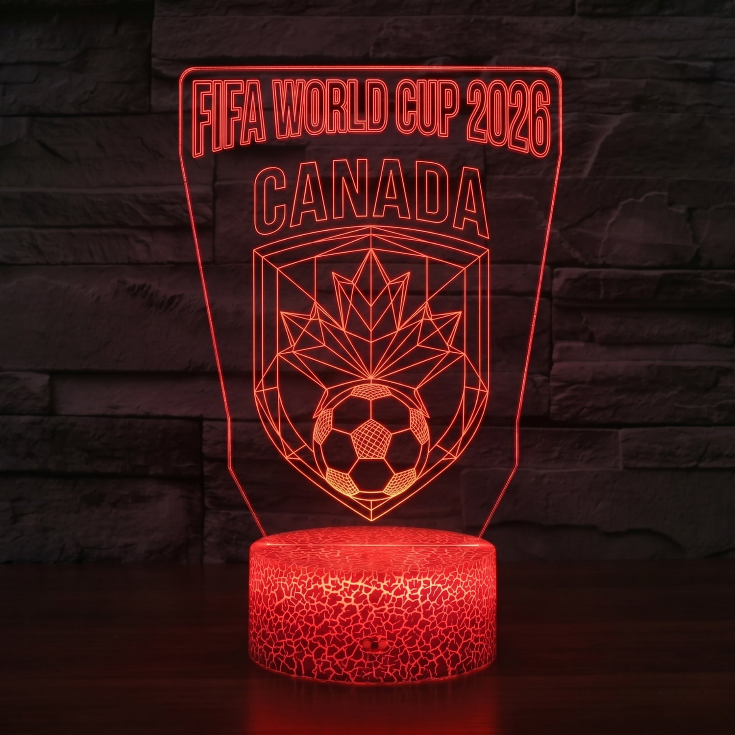 FIFA 2026 Canada Soccer Sports Themed 3D Optical Lamp