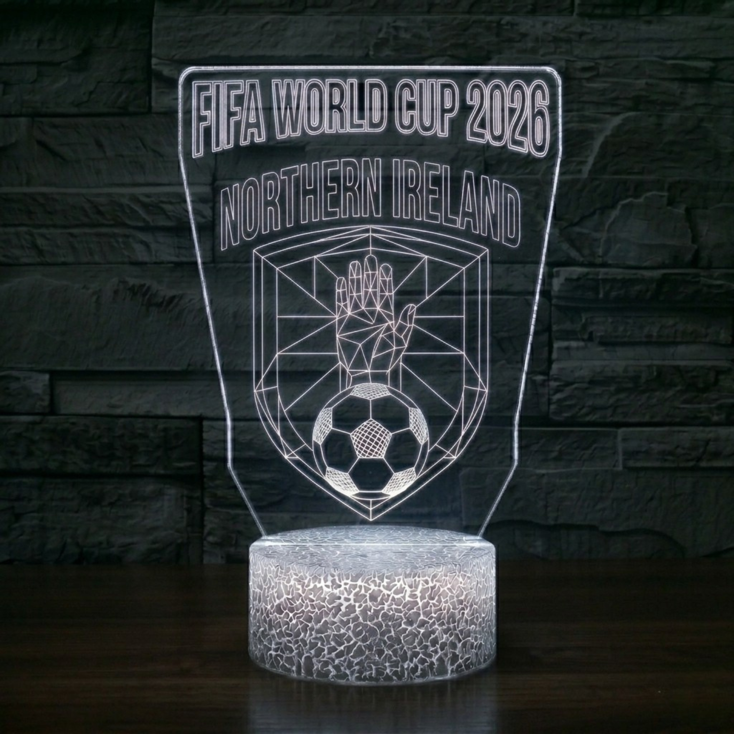 FIFA 2026 Northern Ireland Soccer Sports Themed 3D Optical Lamp