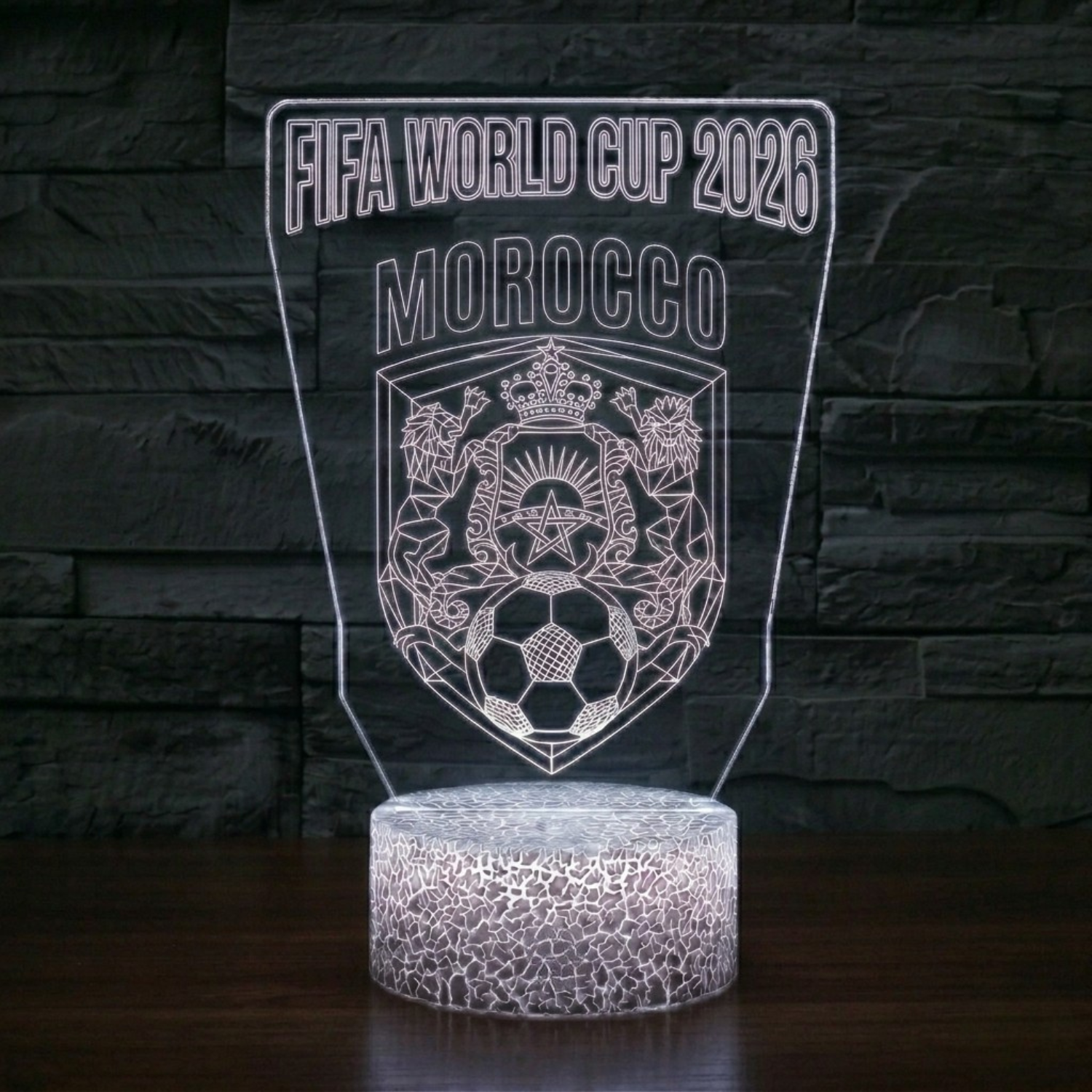 FIFA 2026 Morocco Soccer Sports Themed 3D Optical Lamp