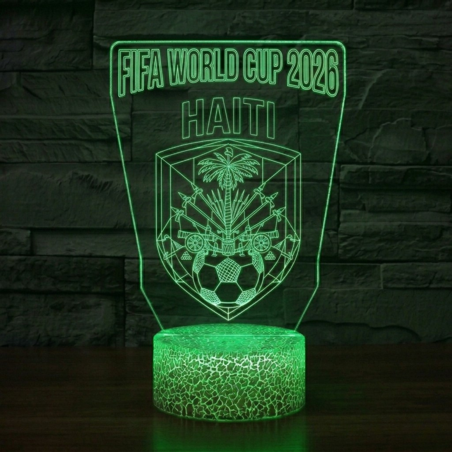 FIFA 2026 Haiti Soccer Sports Themed 3D Optical Lamp