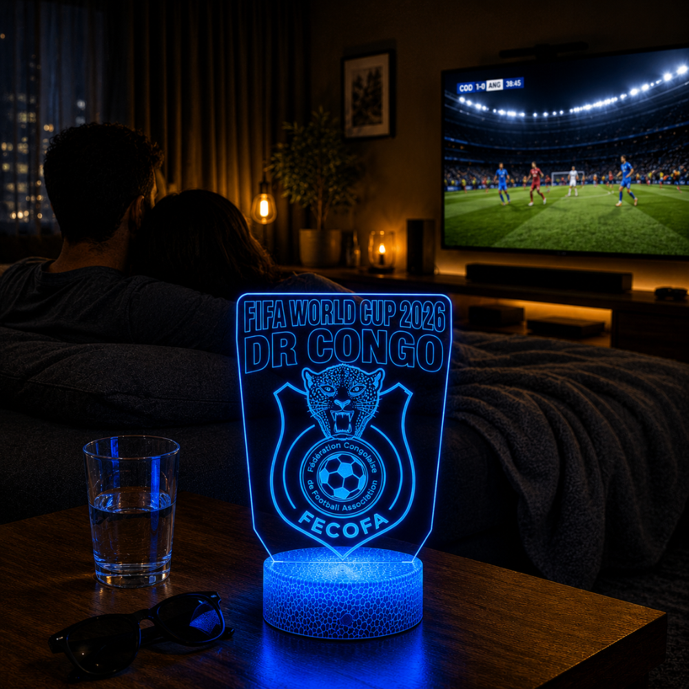 FIFA 2026 Democratic Republic Of The Congo Soccer Sports Themed 3D Optical Lamp