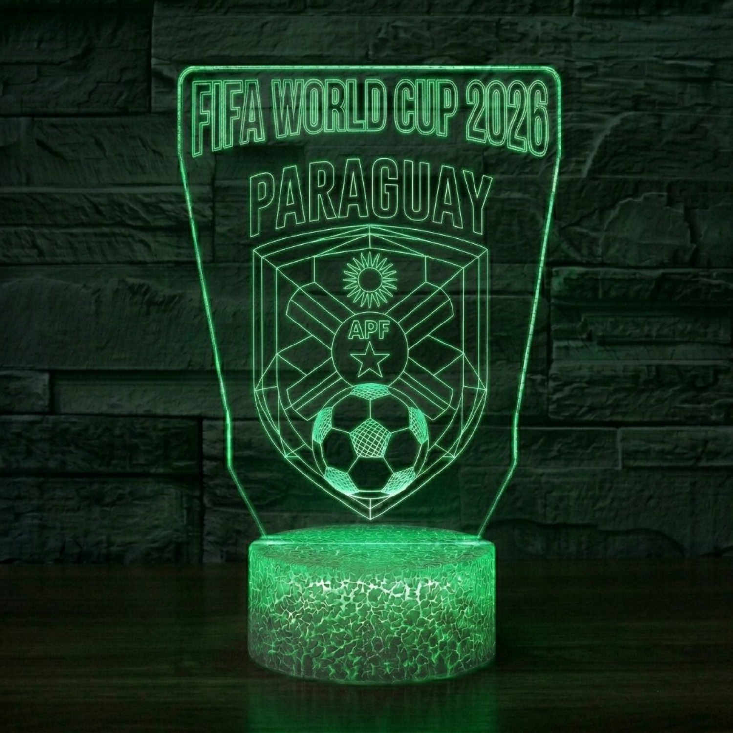 FIFA 2026 Paraguay Soccer Sports Themed 3D Optical Lamp