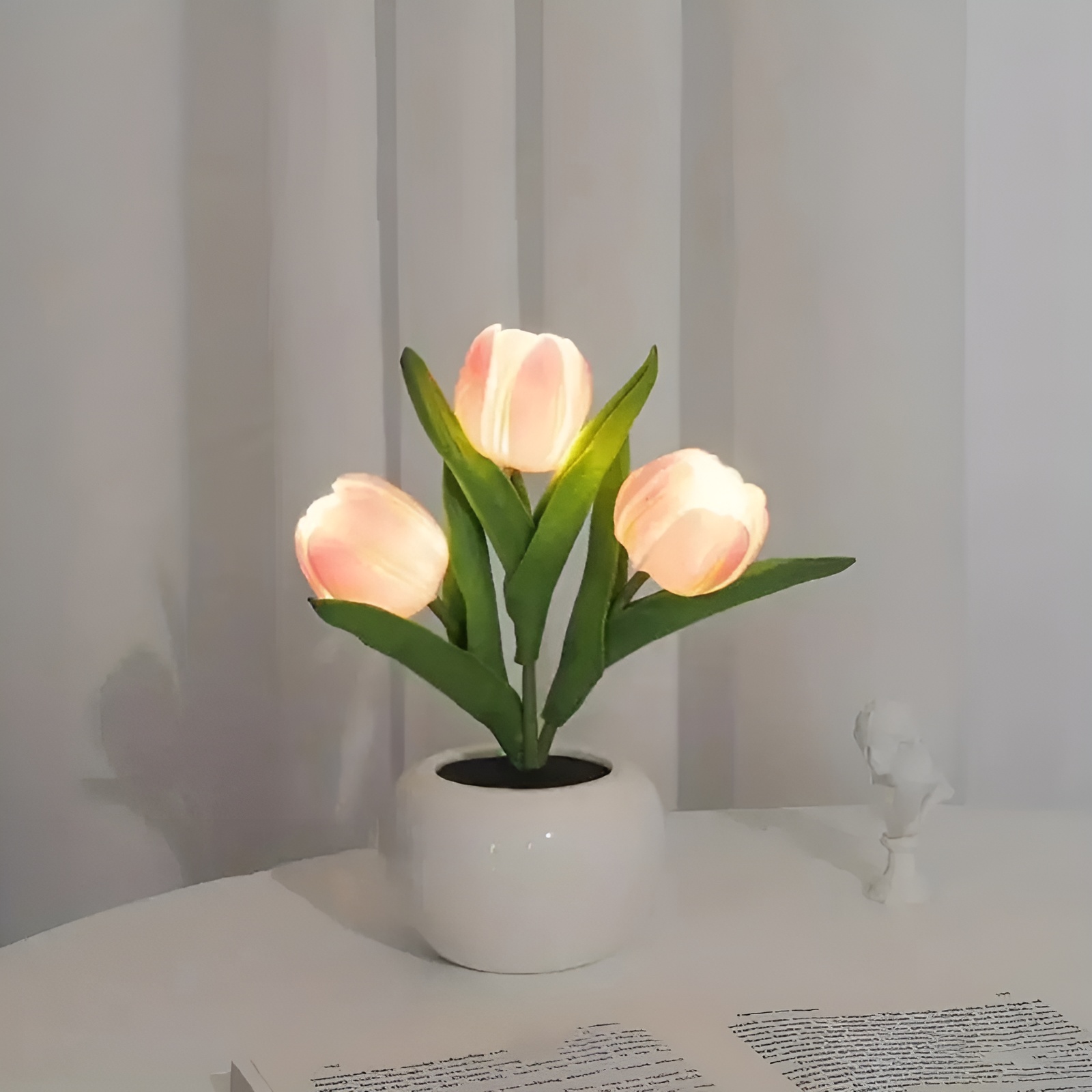 Tulip LED Night Light Vase Color Changing Decorative Table Light Lamp