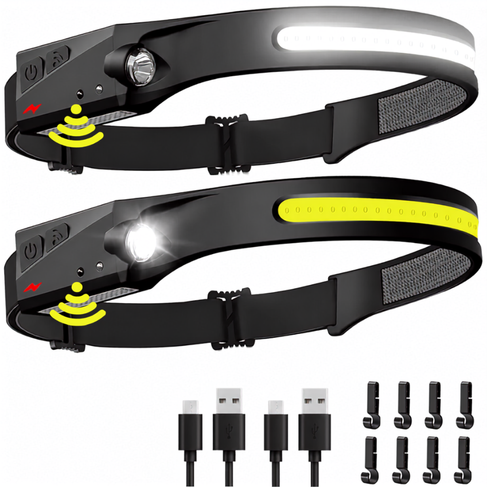 Rechargeable Motion Sensor LED Headlamp For Camping And Hiking