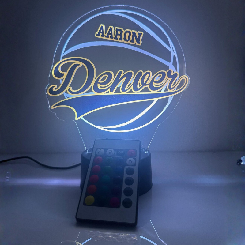 Denver Basketball Player Fan Sports Themed Ball Team Lamp