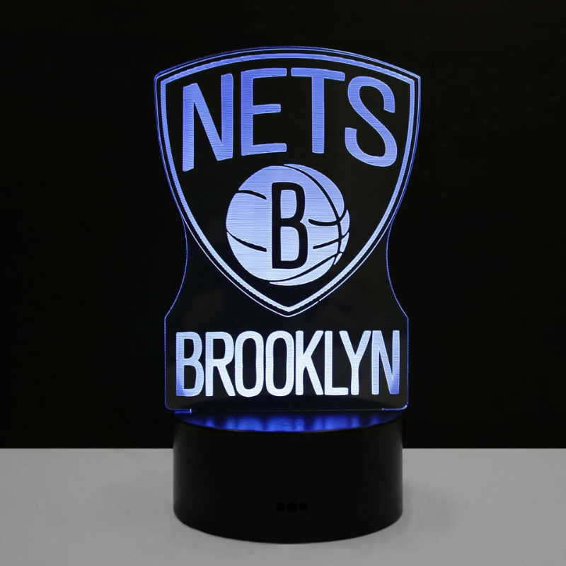 Brooklyn Nets Logo Durant Irving Harden Collectible Home Decor Light Lamp
