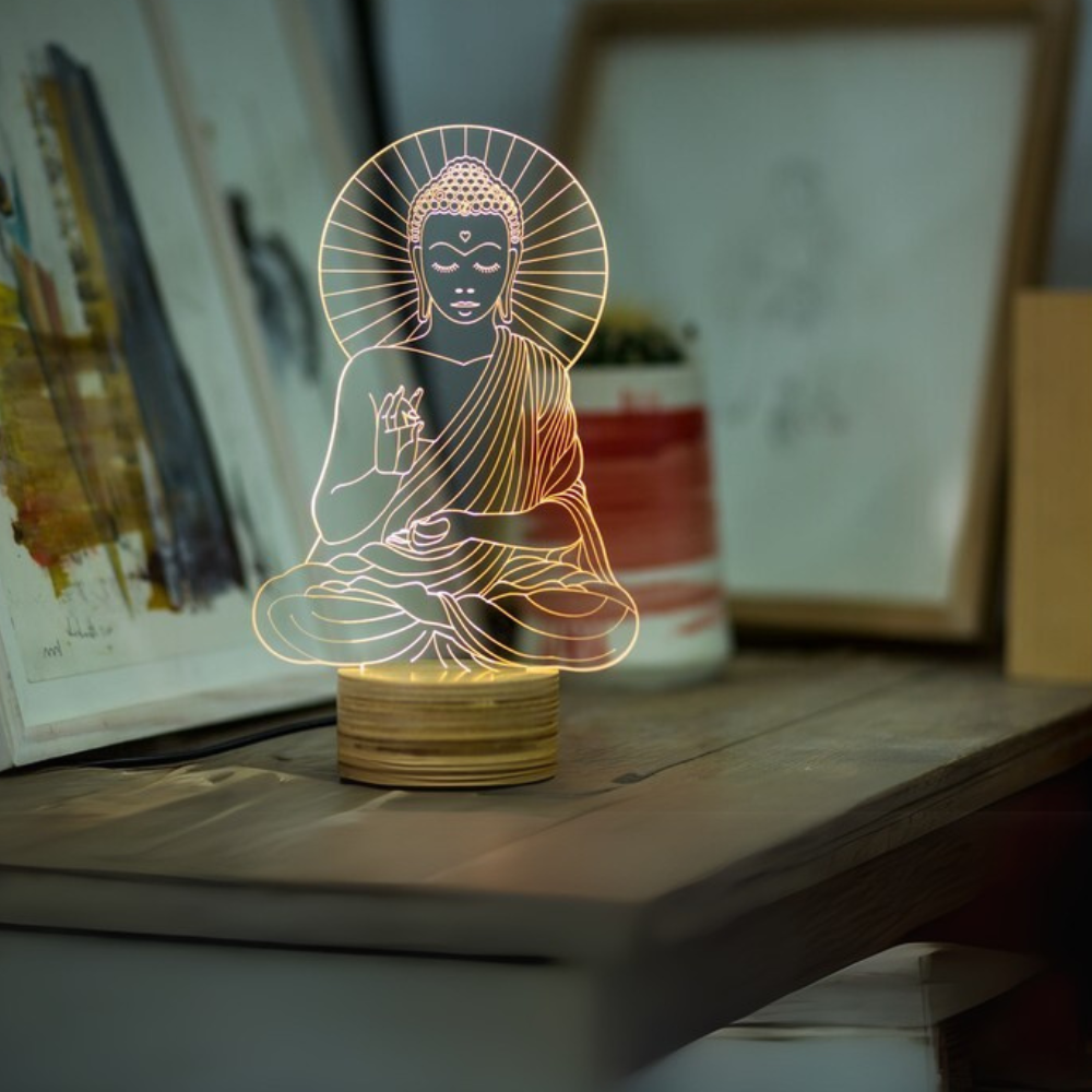 Buddha Themed Illusion LED Lamp-3D Optical Lamp