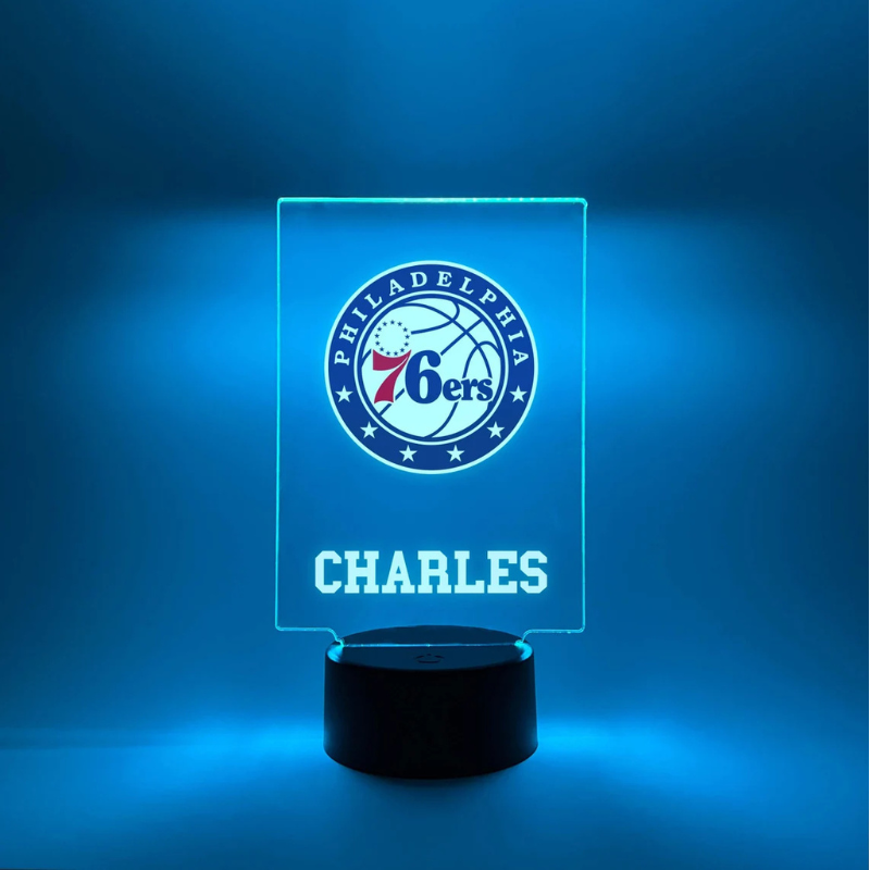 Philadelphia 76ers Night Light Up LED Table Desk Lamp 