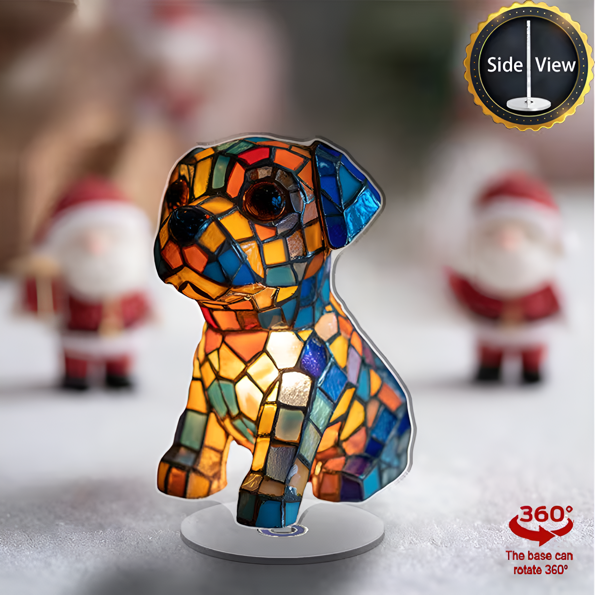 2D Flat Rotating Acrylic Dog Design Table Decor