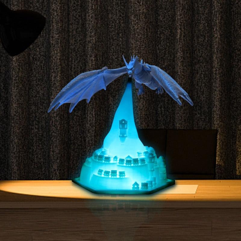 Volcanic Dragon Figurine Decor-3D Optical Lamp