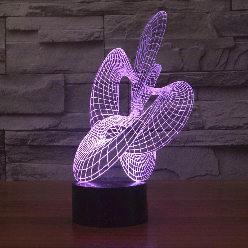 Abstract Wavy 3D Optical Illusion Lamp For Home Decor-3D Optical Lamp