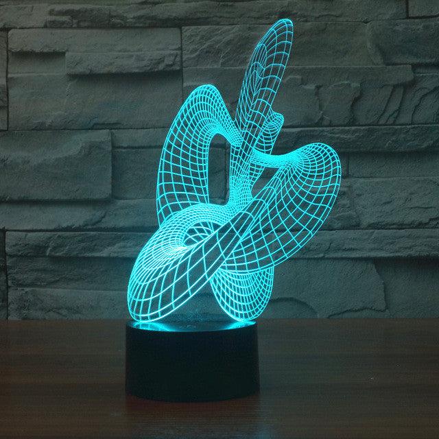 Abstract Wavy 3D Optical Illusion Lamp - 3D Optical Lamp