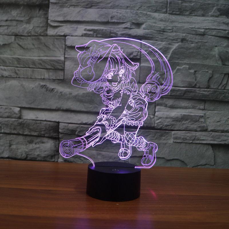 Yu Mo Risa Inspired 3D Optical Illusion Lamp-3D Optical Lamp