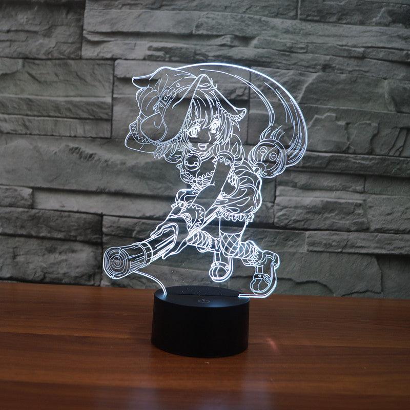 Yu Mo Risa Inspired 3D Optical Illusion Lamp-3D Optical Lamp