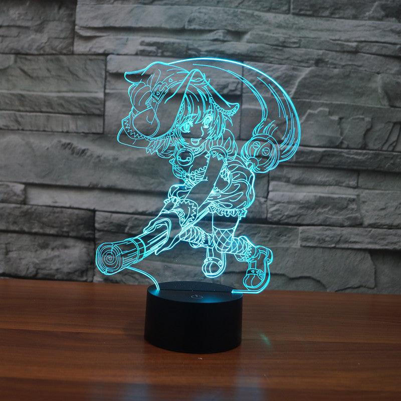 Yu Mo Risa Inspired 3D Optical Illusion Lamp-3D Optical Lamp
