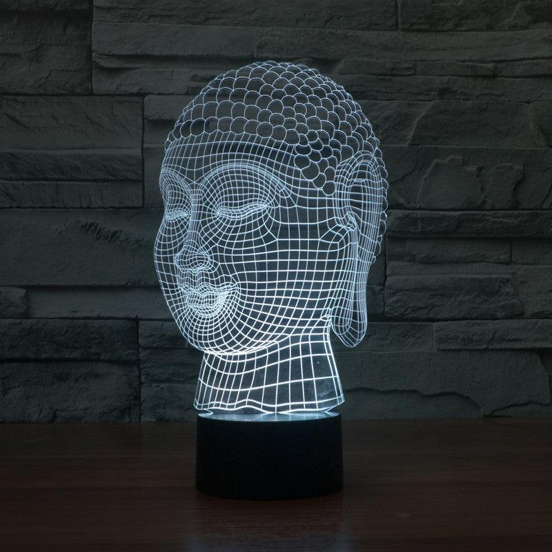 Buddha Head 3D Lamp-3D Optical Lamp