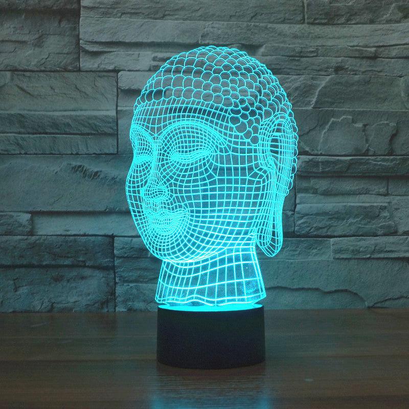 Buddha Head 3D Lamp-3D Optical Lamp