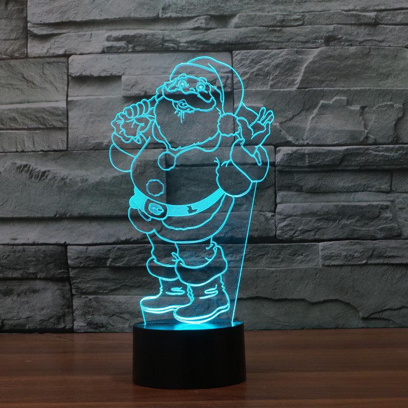 Jolly Santa Claus 3D Optical Illusion Lamp For Christmas And Decor-3D Optical Lamp