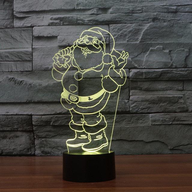 Jolly Santa Claus 3D Optical Illusion Lamp For Christmas And Decor-3D Optical Lamp