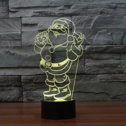 Jolly Santa Claus 3D Optical Illusion Lamp For Christmas And Decor-3D Optical Lamp
