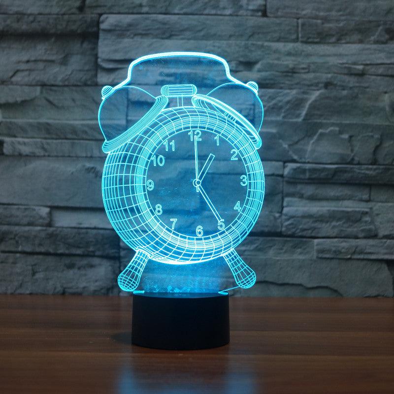 Analog Clock Illusion Lamp with LED Lighting and Plug Compatibility-3D Optical Lamp