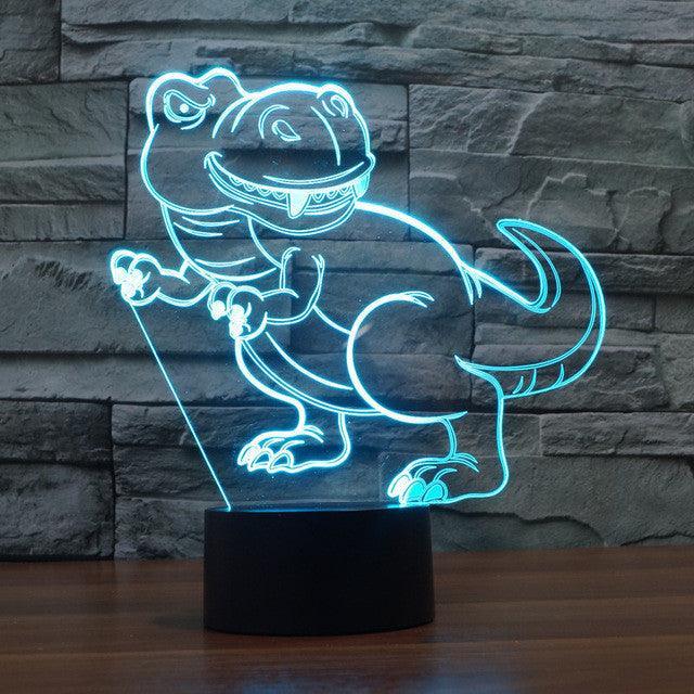 Cartoon Tyrannosaurus Rex 3D Optical Illusion Lamp - 3D Optical Lamp
