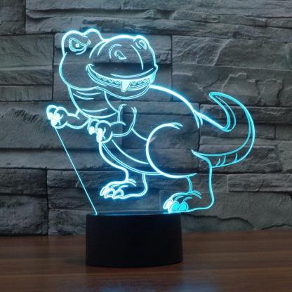 Cartoon Tyrannosaurus Rex 3D Optical Illusion Lamp - 3D Optical Lamp
