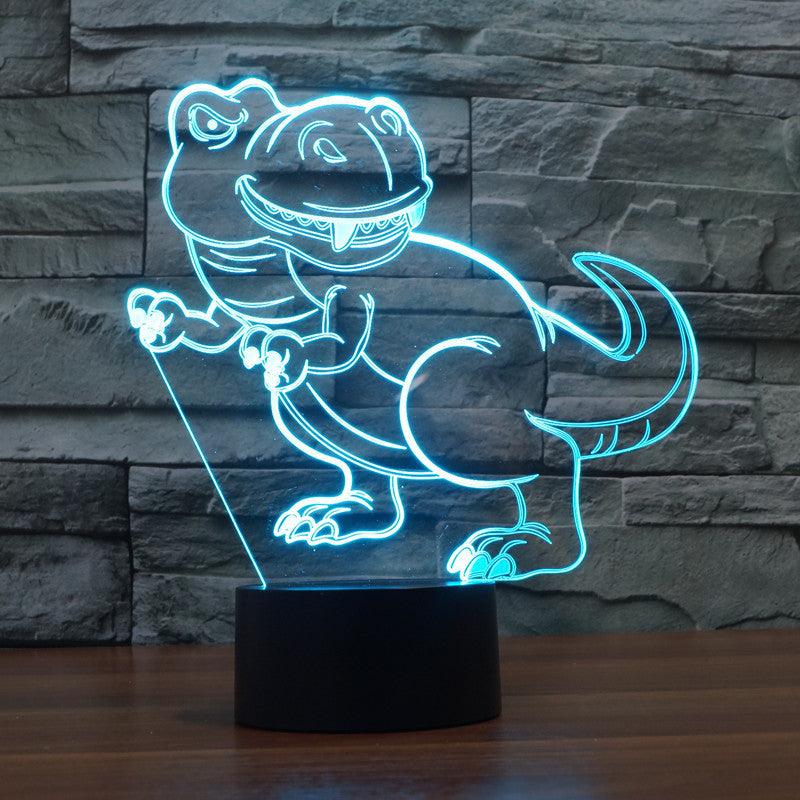 Cartoon Tyrannosaurus Rex 3D Optical Illusion Lamp - 3D Optical Lamp