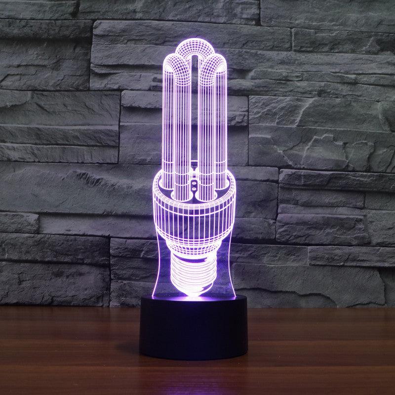 Energy Saving Bulb Sculpture 3D Optical Illusion Lamp - 3D Optical Lamp