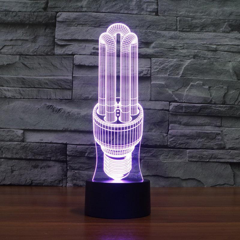 Energy Saving Bulb Sculpture 3D Optical Illusion Lamp - 3D Optical Lamp