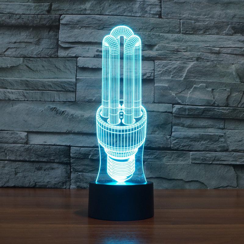 Energy Saving Bulb Sculpture 3D Optical Illusion Lamp-3D Optical Lamp