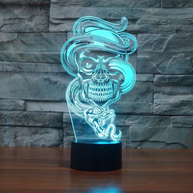 Realistic Snake Ghost 3D Optical Illusion Lamp - 3D Optical Lamp