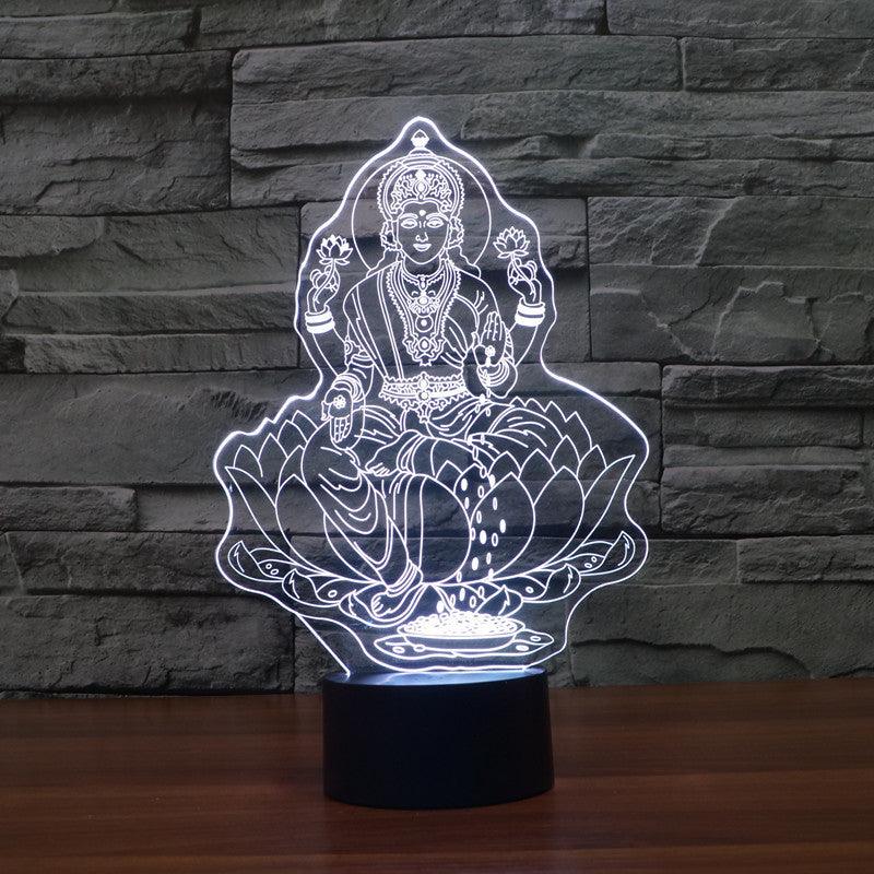 Traditional Buddhist 3D Optical Illusion Lamp - 3D Optical Lamp