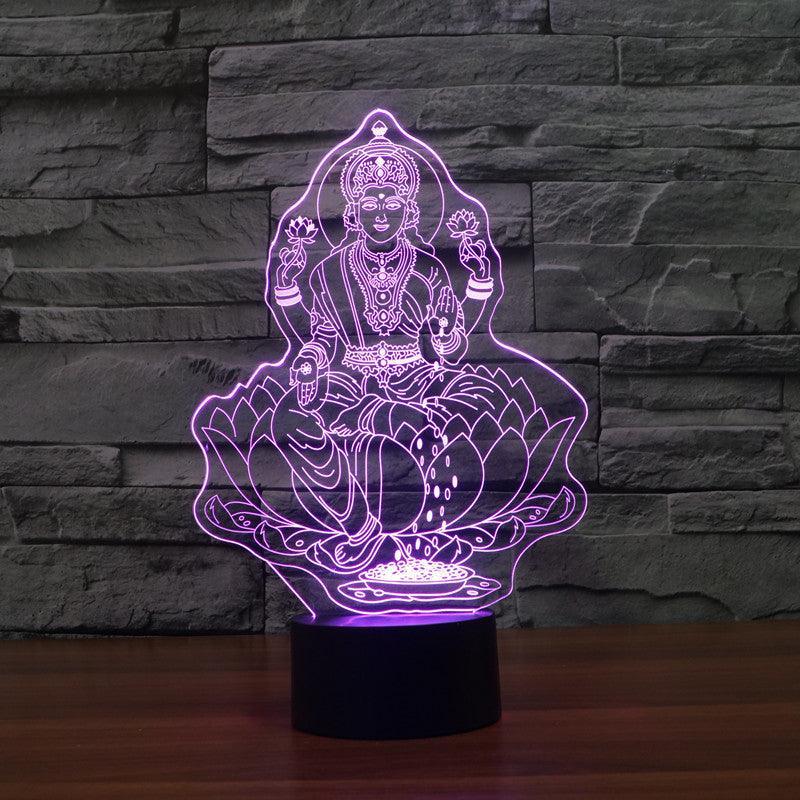 Traditional Buddhist 3D Optical Illusion Lamp - 3D Optical Lamp