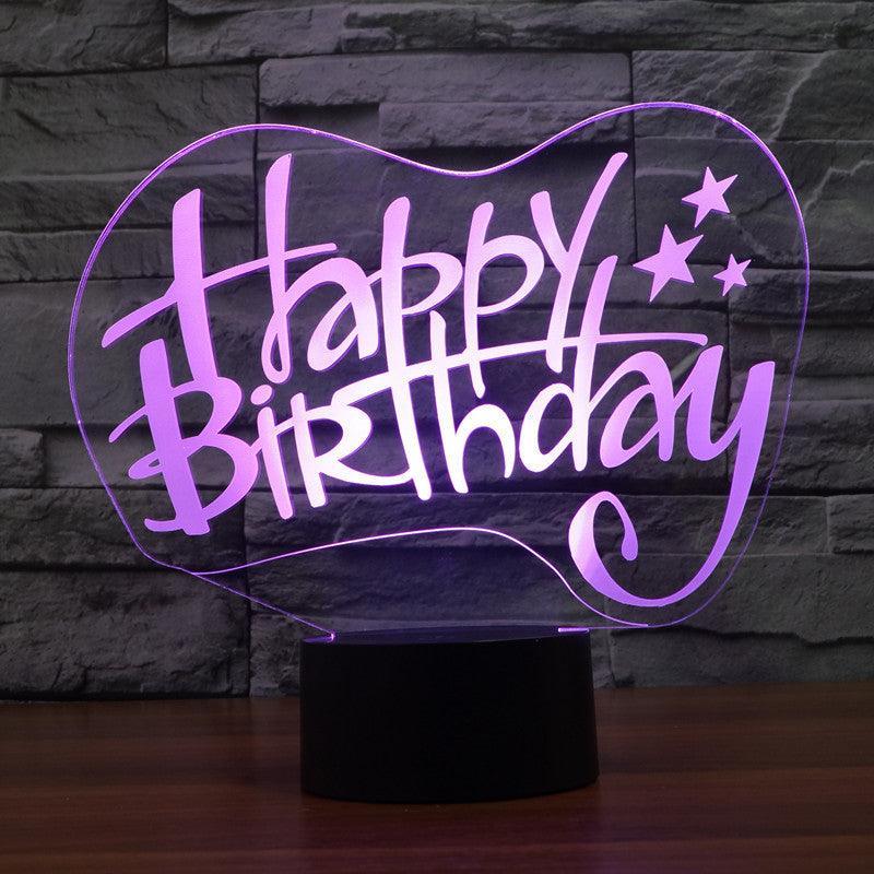 Celebratory Happy Birthday 3D Optical Illusion Lamp - 3D Optical Lamp