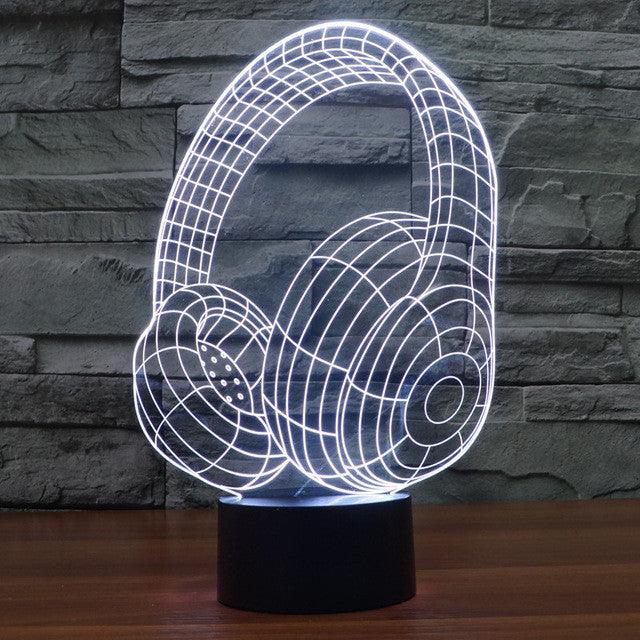 Beats By Dre Inspired Headphones 3D Optical Illusion Lamp - 3D Optical Lamp