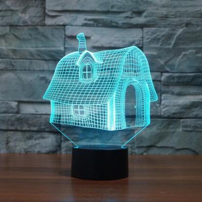 The Ideal Cartoon House 3D Optical Illusion Lamp - 3D Optical Lamp